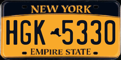 NY license plate HGK5330