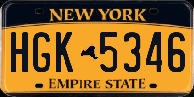 NY license plate HGK5346