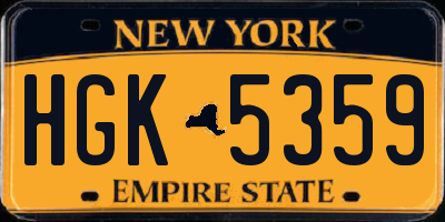 NY license plate HGK5359