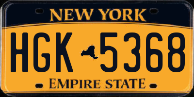 NY license plate HGK5368