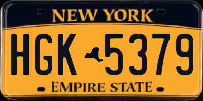 NY license plate HGK5379