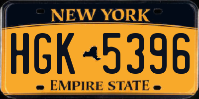 NY license plate HGK5396