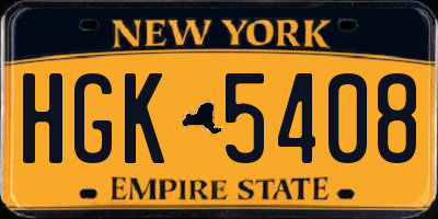 NY license plate HGK5408