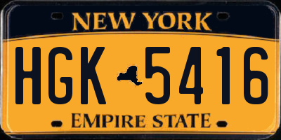 NY license plate HGK5416