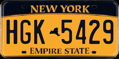 NY license plate HGK5429