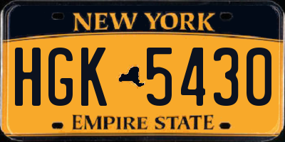 NY license plate HGK5430