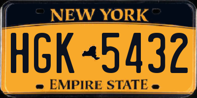 NY license plate HGK5432