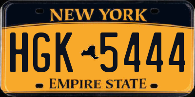 NY license plate HGK5444