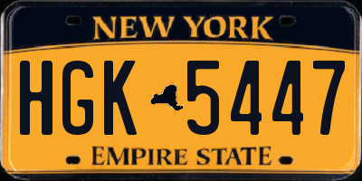 NY license plate HGK5447