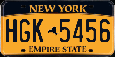 NY license plate HGK5456