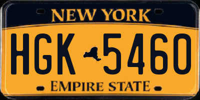NY license plate HGK5460