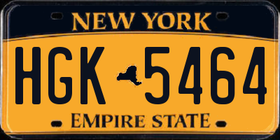 NY license plate HGK5464