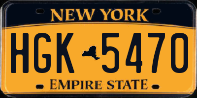 NY license plate HGK5470