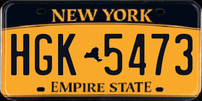 NY license plate HGK5473