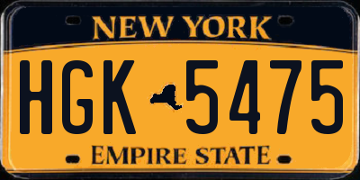 NY license plate HGK5475
