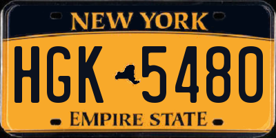 NY license plate HGK5480