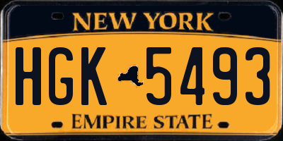 NY license plate HGK5493