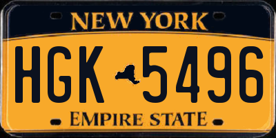 NY license plate HGK5496