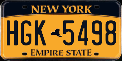 NY license plate HGK5498