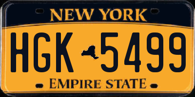 NY license plate HGK5499