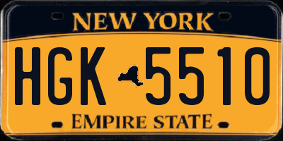 NY license plate HGK5510