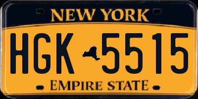 NY license plate HGK5515