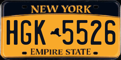 NY license plate HGK5526
