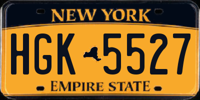 NY license plate HGK5527