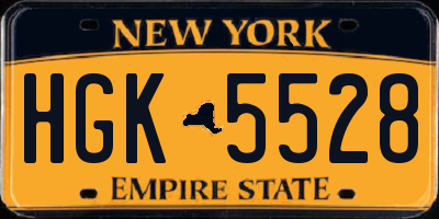 NY license plate HGK5528