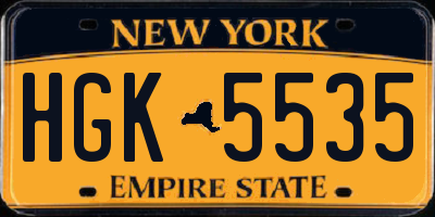 NY license plate HGK5535