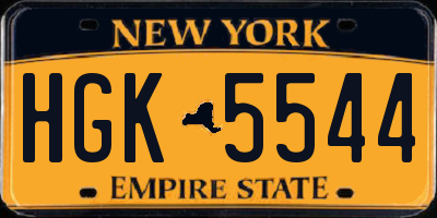 NY license plate HGK5544