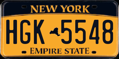 NY license plate HGK5548