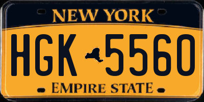NY license plate HGK5560