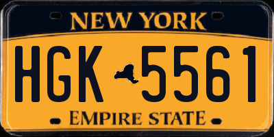 NY license plate HGK5561