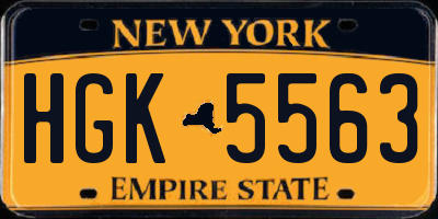 NY license plate HGK5563