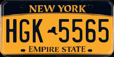 NY license plate HGK5565