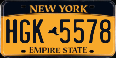 NY license plate HGK5578