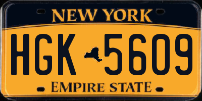 NY license plate HGK5609