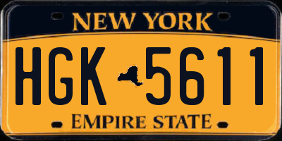 NY license plate HGK5611