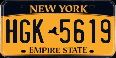 NY license plate HGK5619