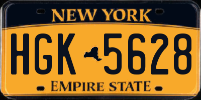 NY license plate HGK5628