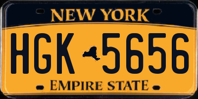 NY license plate HGK5656