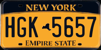 NY license plate HGK5657