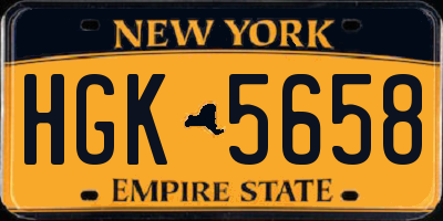 NY license plate HGK5658