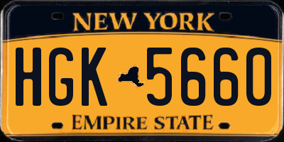 NY license plate HGK5660