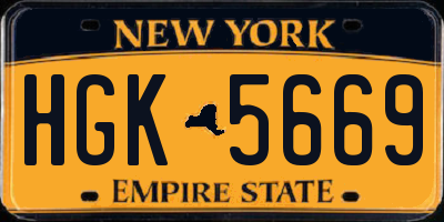 NY license plate HGK5669