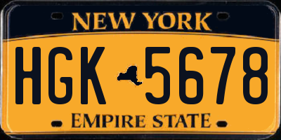 NY license plate HGK5678