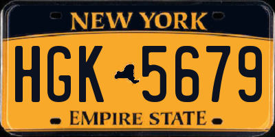 NY license plate HGK5679