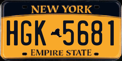 NY license plate HGK5681