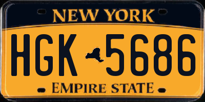 NY license plate HGK5686